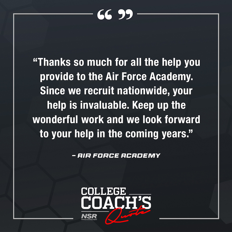 National Scouting Report Reviews College Coach Quote Air Force Academy